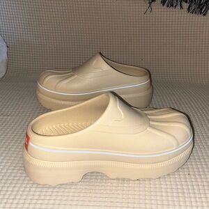 Sorel Caribou Beige Platform Clogs